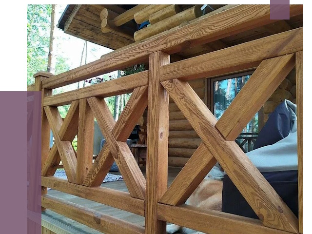 Деревянные перила под ключ в Богородицке от 8015 руб. 