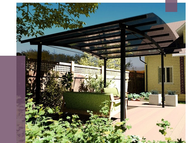 Навесы для террасы в Богородицке от 13625 руб. под ключ | ПРОЛЁТ-Бгд