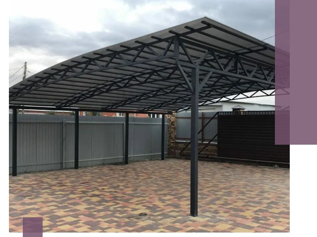 Металлические навесы под ключ в Богородицке — изготовление и монтаж