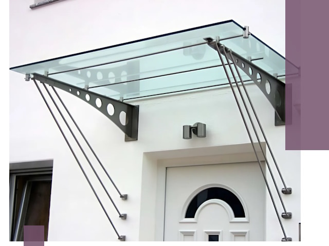 Козырьки над входом под ключ в Богородицке — изготовление и монтаж