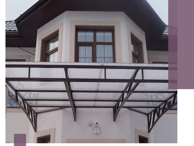 Козырьки из поликарбоната под ключ в Богородицке