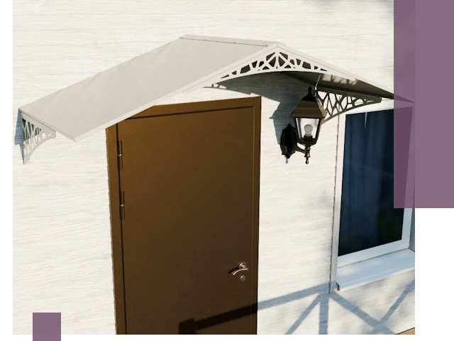 Металлические козырьки на входы и террасы в Богородицке