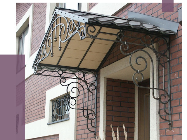 Двускатные козырьки в Богородицке под ключ от 13358 руб.