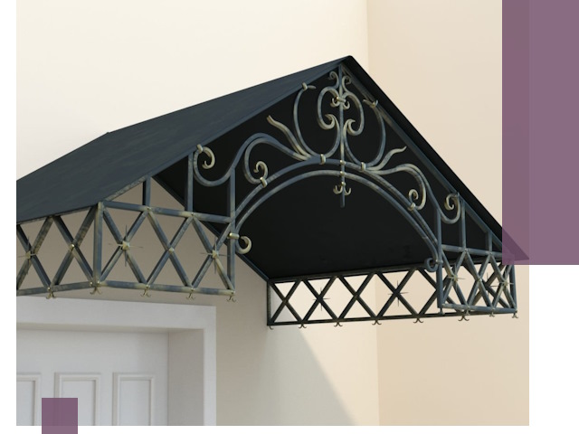 Двускатные металлические козырьки под ключ в Богородицке