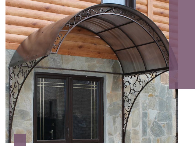 Арочные козырьки под ключ в Богородицке: изготовление и монтаж